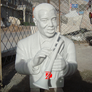 Louis Armstrong stone bust sculpture